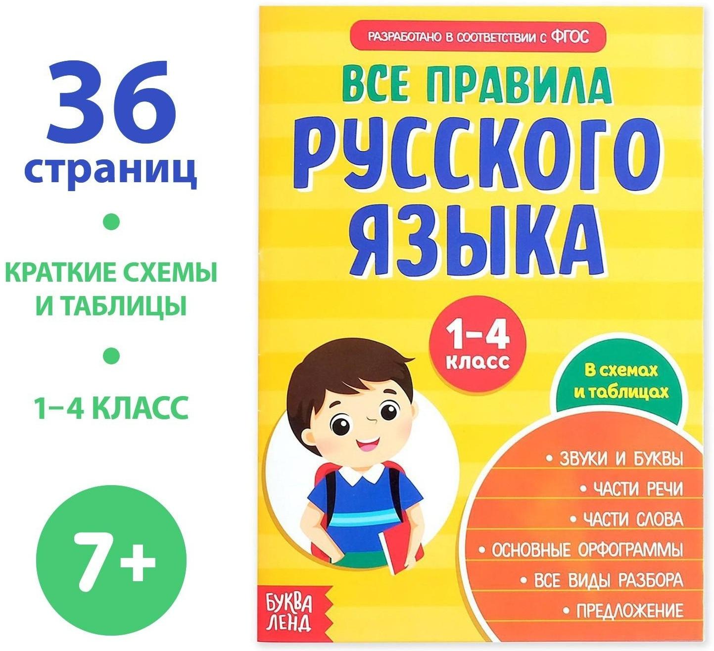 Сборник шпаргалок «Все правила по русскому языку для начальной школы», 36 стр.