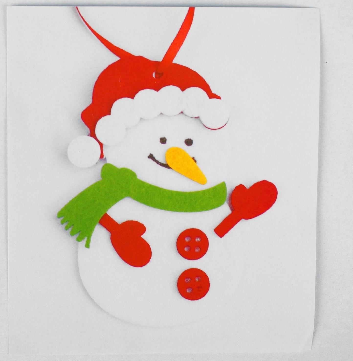 Набор для творчества - создай ёлочное украшение из фетра «Весёлый снеговик»