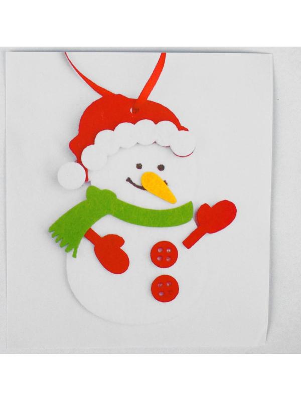 Набор для творчества - создай ёлочное украшение из фетра «Весёлый снеговик»