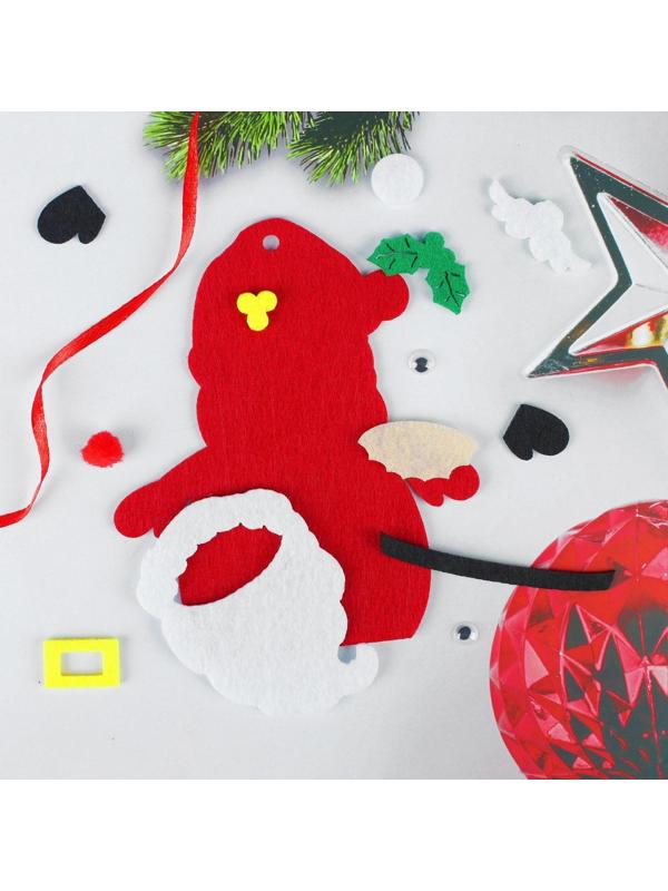Набор для творчества - создай ёлочное украшение из фетра «Дед мороз»