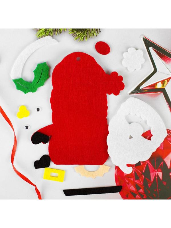 Набор для творчества - создай ёлочное украшение из фетра «Дедушка мороз красный нос»
