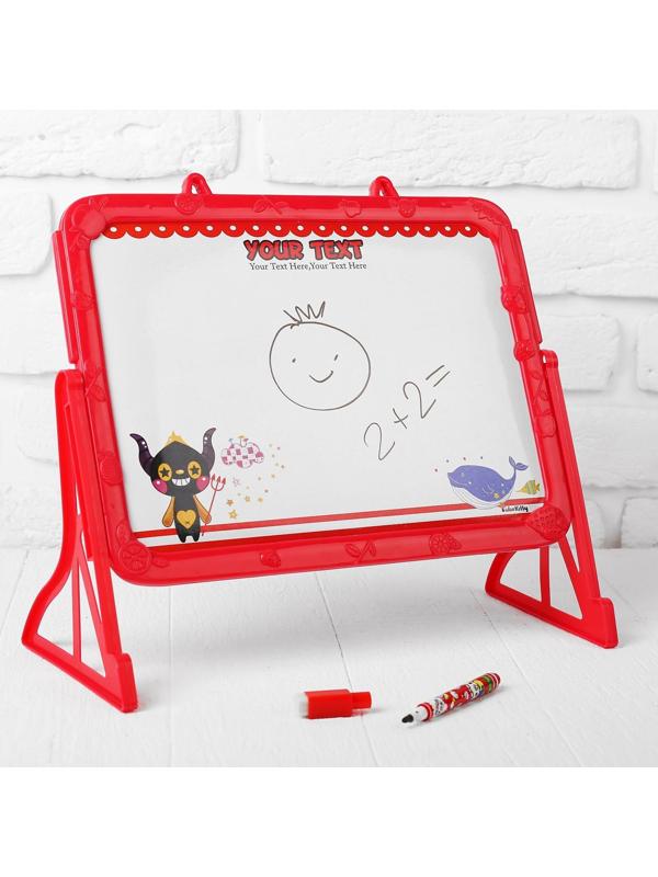 Доска магнитная двухсторонняя, под маркер и мел на подставках (мел,маркер,магниты)   МИКС