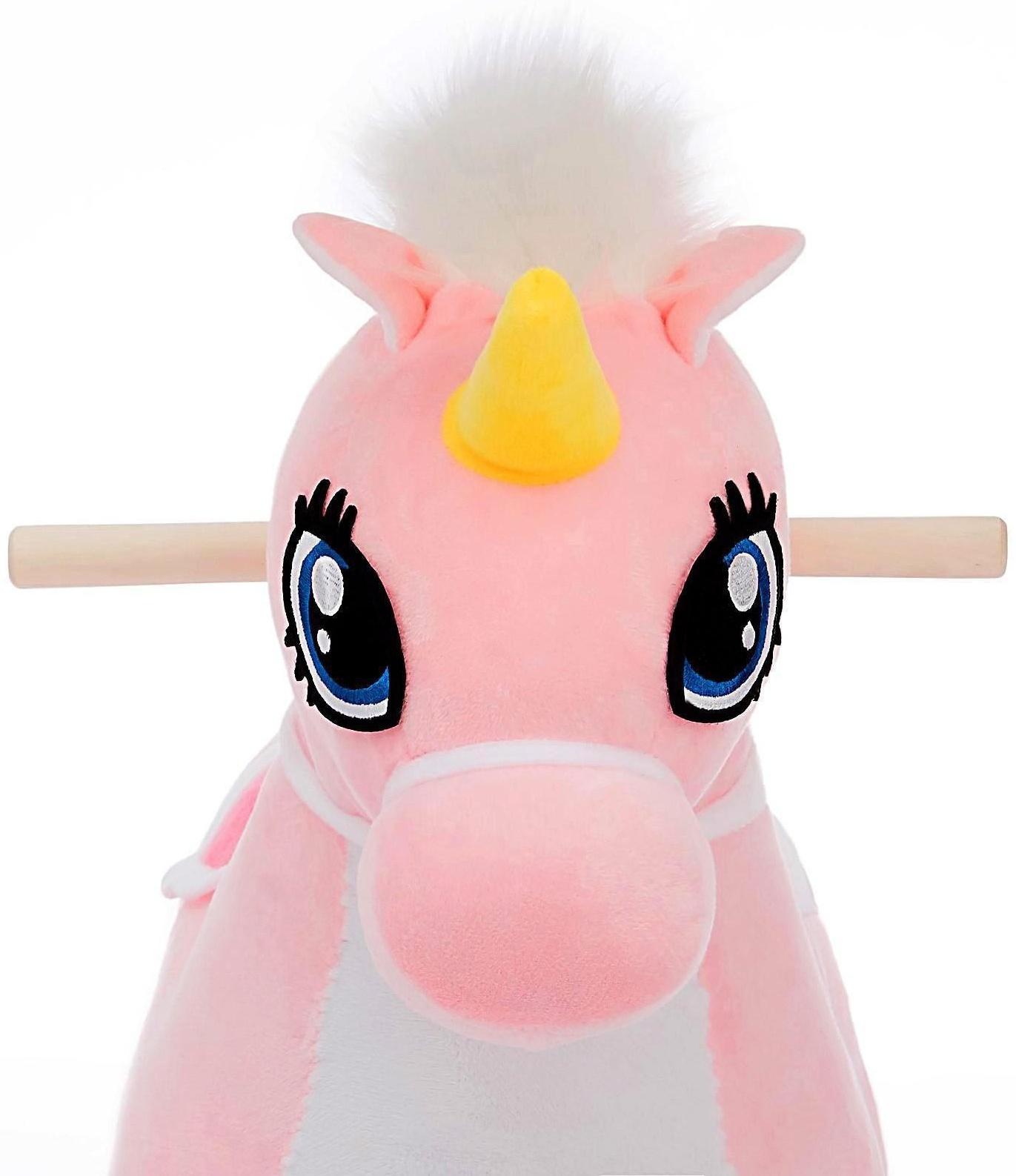 Качалка «Единорог» музыкальная, цвет розовый