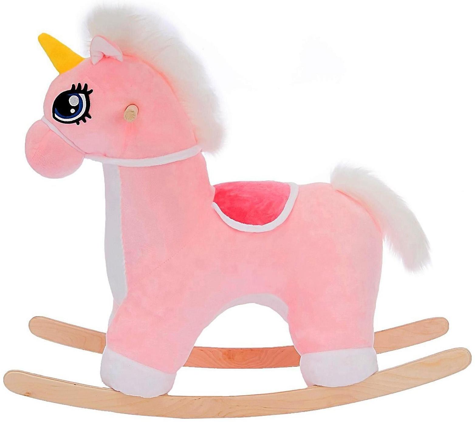 Качалка «Единорог» музыкальная, цвет розовый