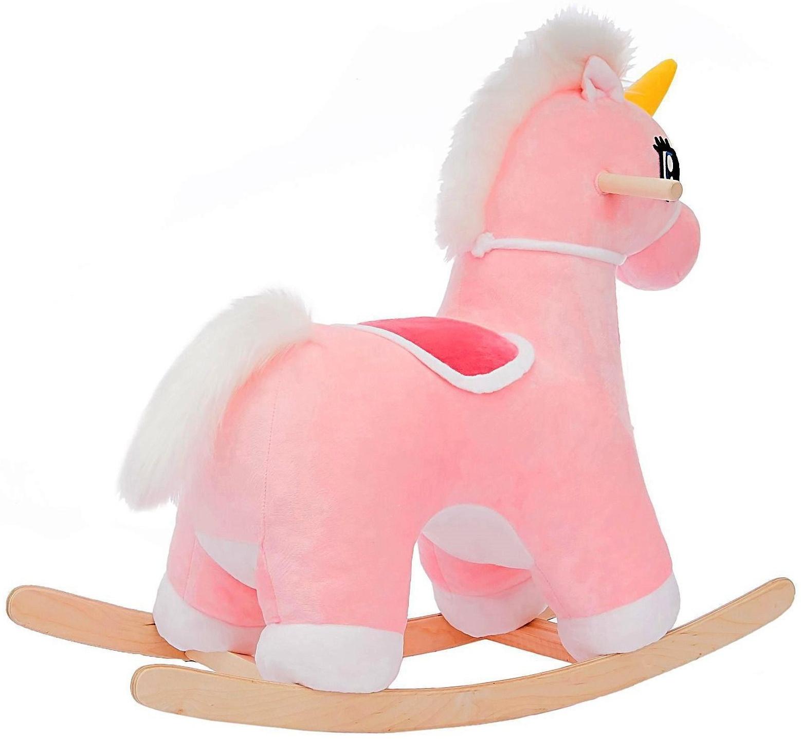 Качалка «Единорог» музыкальная, цвет розовый