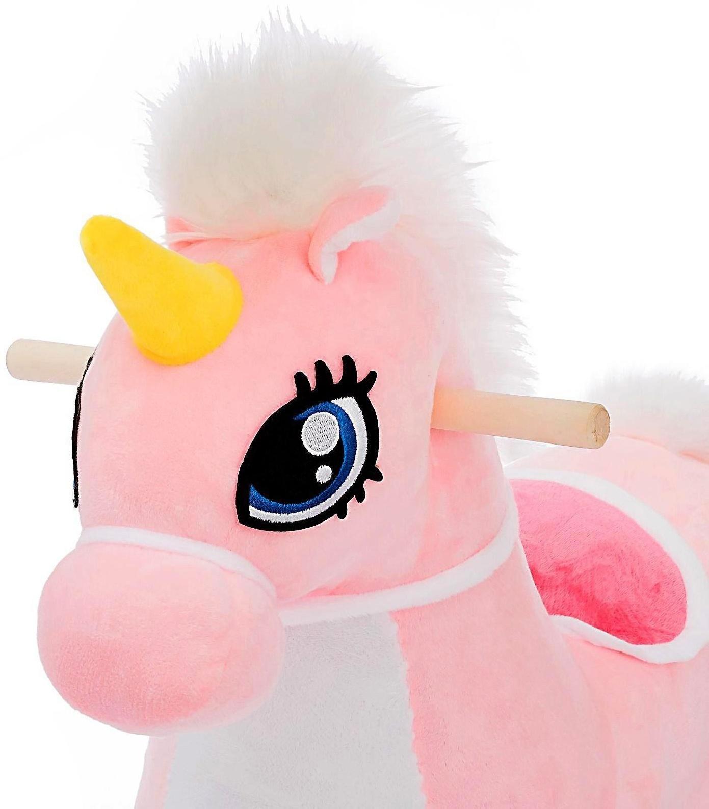 Качалка «Единорог» музыкальная, цвет розовый