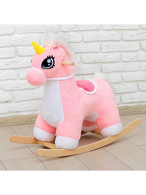 Качалка «Единорог» музыкальная, цвет розовый