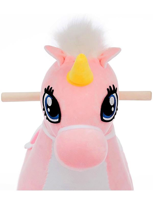 Качалка «Единорог» музыкальная, цвет розовый