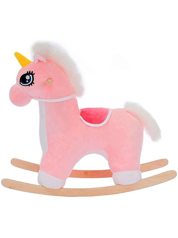 Качалка «Единорог» музыкальная, цвет розовый