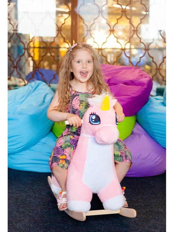 Качалка «Единорог» музыкальная, цвет розовый