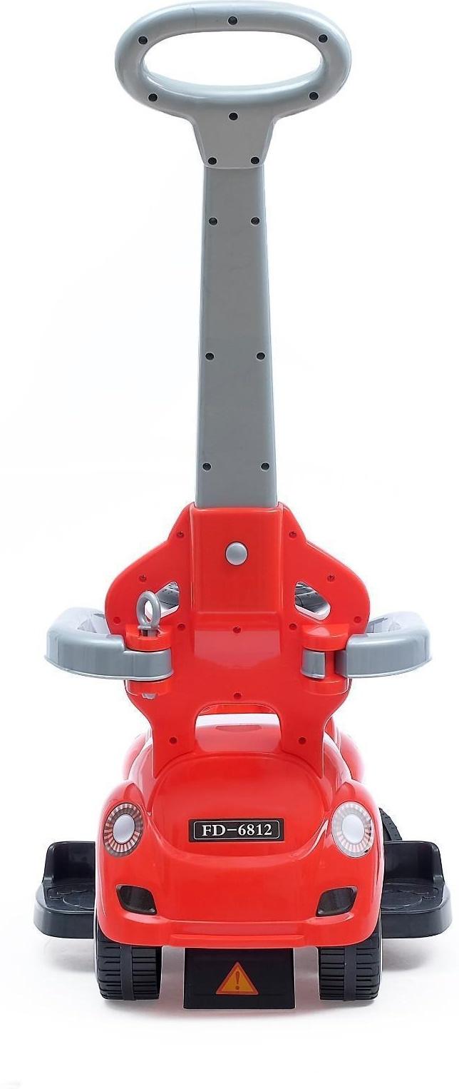 Толокар-каталка «Тачка», с родительской ручкой, цвет красный