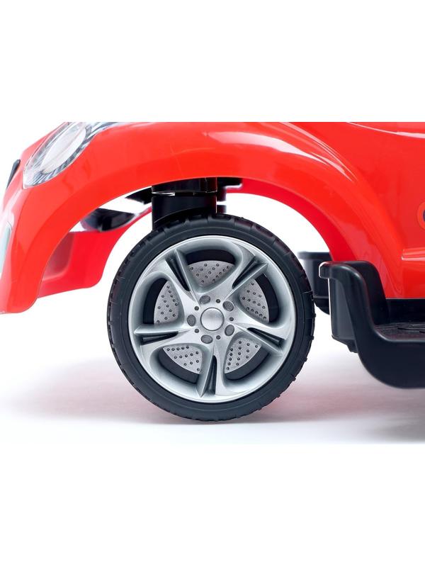 Толокар-каталка «Тачка», с родительской ручкой, цвет красный