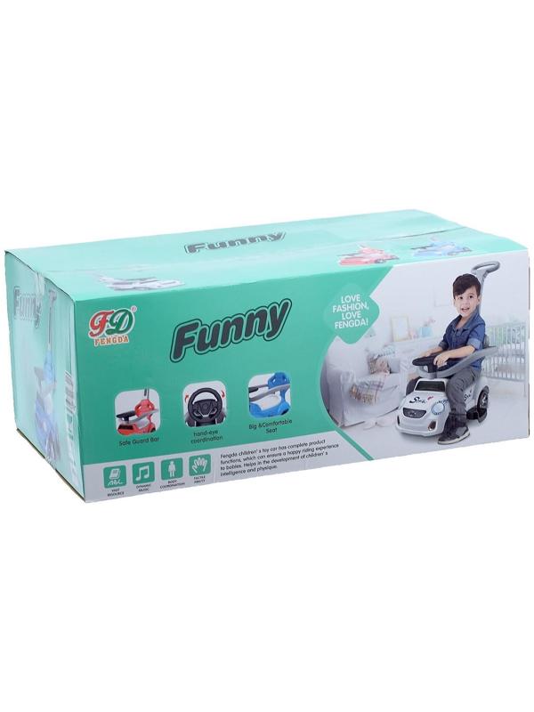 Толокар-каталка «Тачка», с родительской ручкой, цвет красный