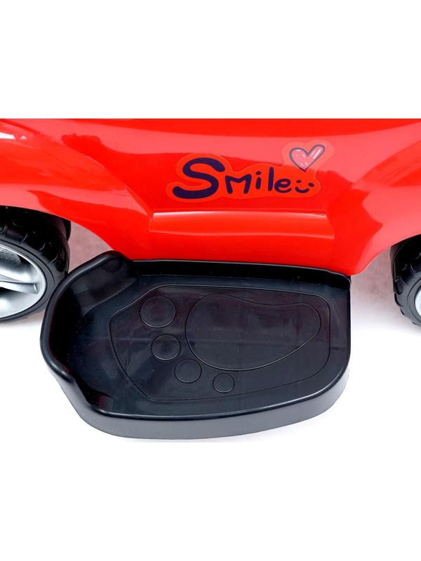 Толокар-каталка «Тачка», с родительской ручкой, цвет красный