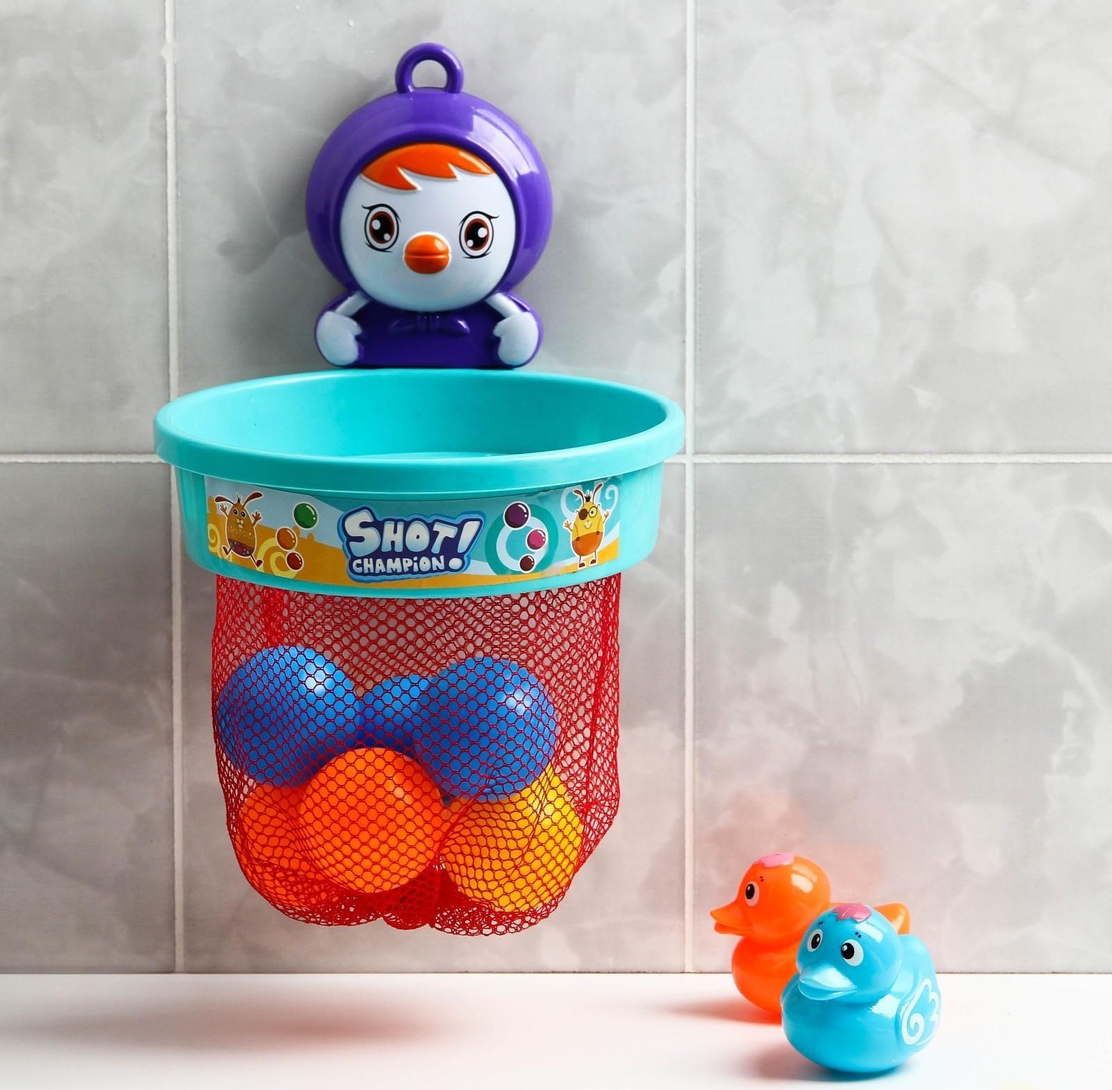 Набор игрушек для купания «Баскетбол - чемпион», на присоске, виды МИКС