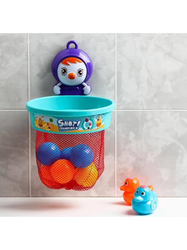 Набор игрушек для купания «Баскетбол - чемпион», на присоске, виды МИКС