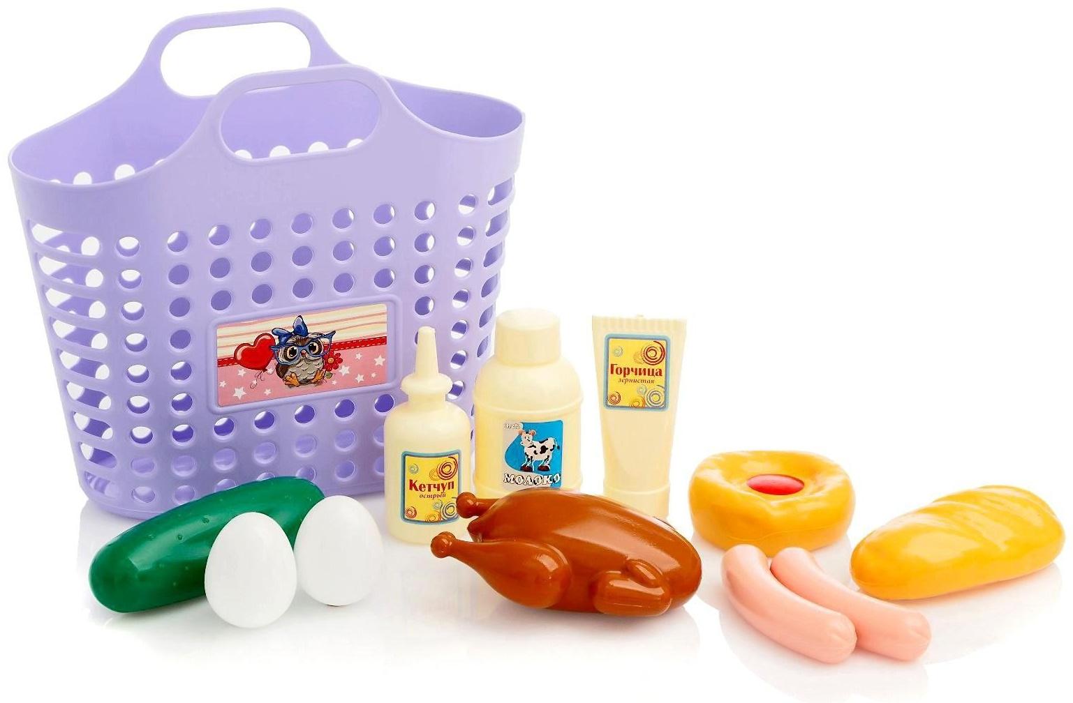 Игровой набор «Продуктовая корзинка» 12 предметов, цвета МИКС