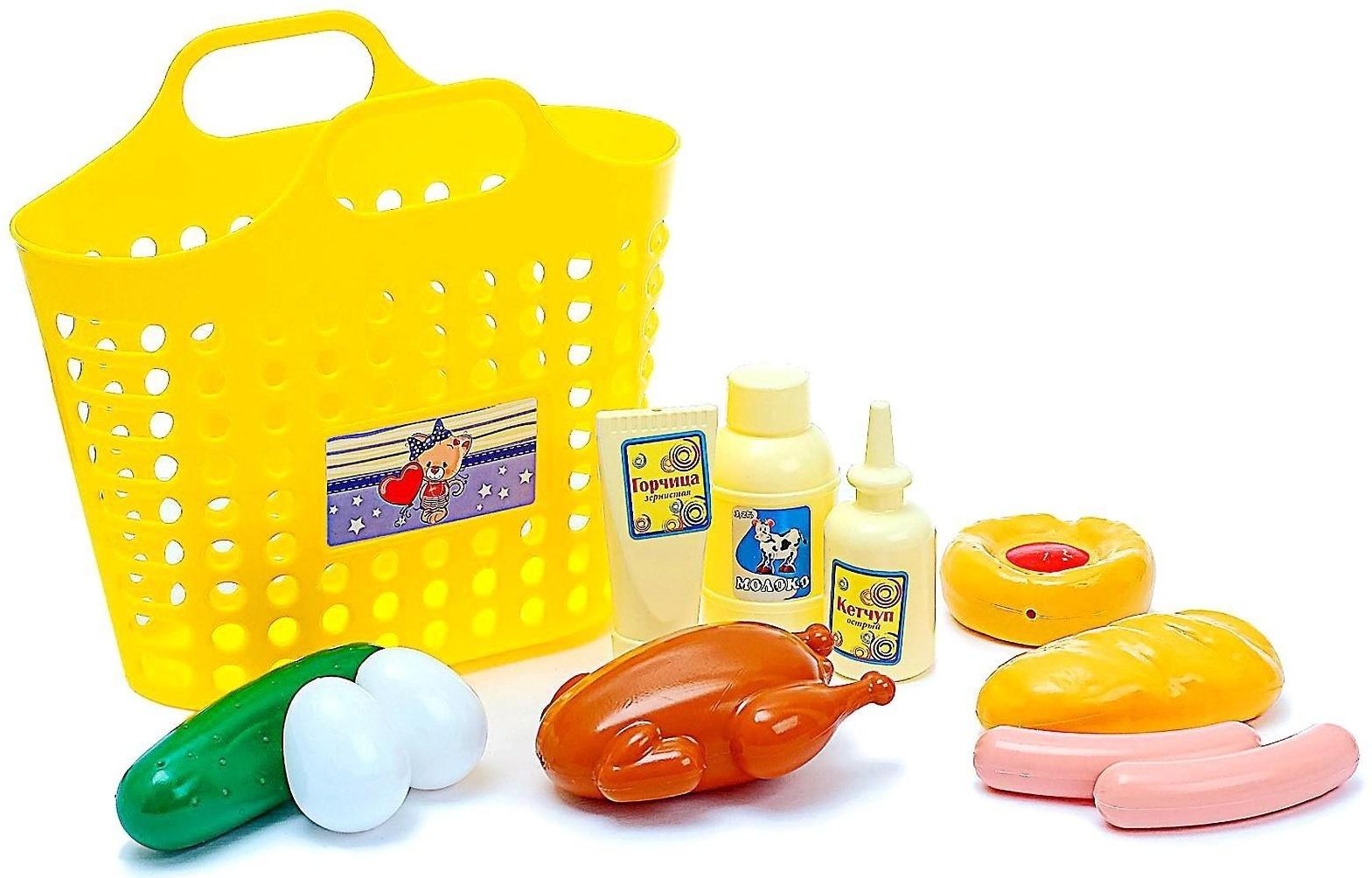 Игровой набор «Продуктовая корзинка» 12 предметов, цвета МИКС