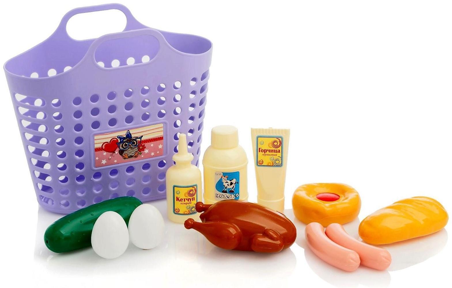 Игровой набор «Продуктовая корзинка» 12 предметов, цвета МИКС