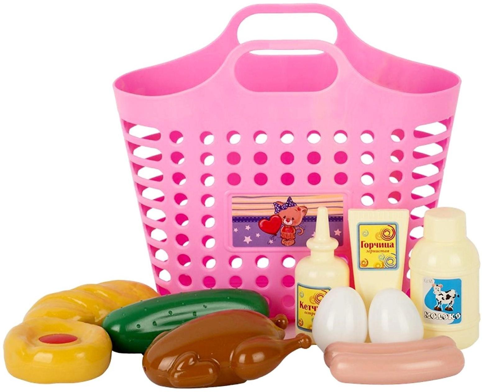 Игровой набор «Продуктовая корзинка» 12 предметов, цвета МИКС
