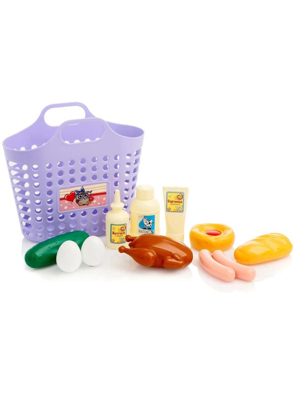 Игровой набор «Продуктовая корзинка» 12 предметов, цвета МИКС