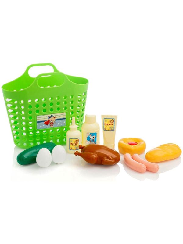 Игровой набор «Продуктовая корзинка» 12 предметов, цвета МИКС