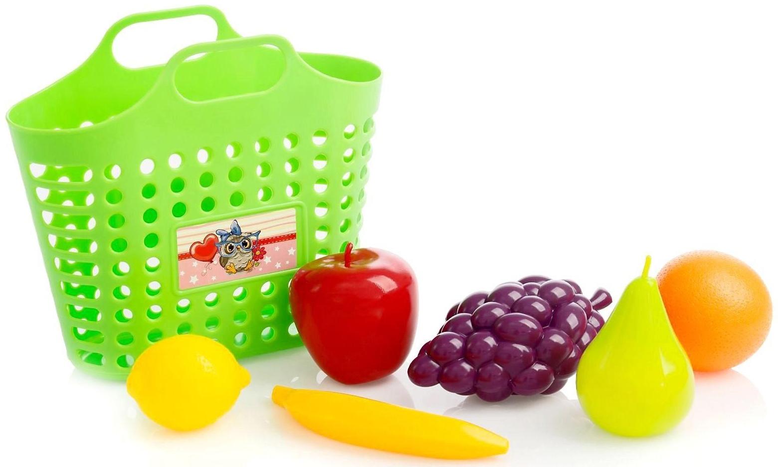 Игровой набор «Фруктовая корзинка» 7 предметов, цвета МИКС