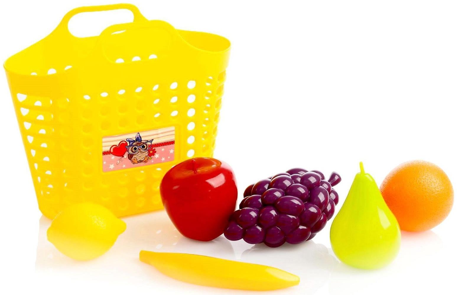 Игровой набор «Фруктовая корзинка» 7 предметов, цвета МИКС