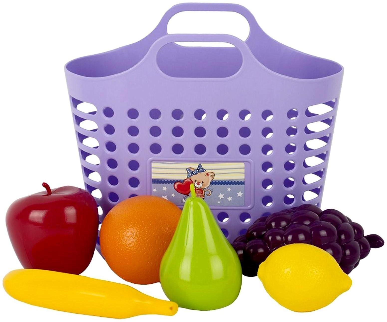 Игровой набор «Фруктовая корзинка» 7 предметов, цвета МИКС