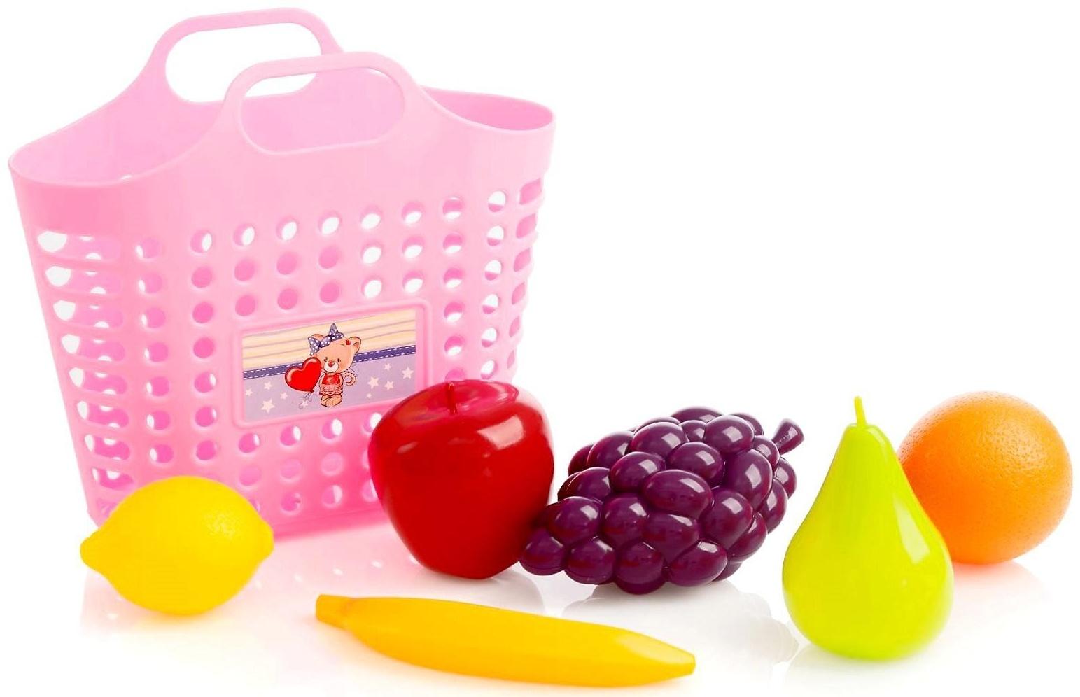 Игровой набор «Фруктовая корзинка» 7 предметов, цвета МИКС