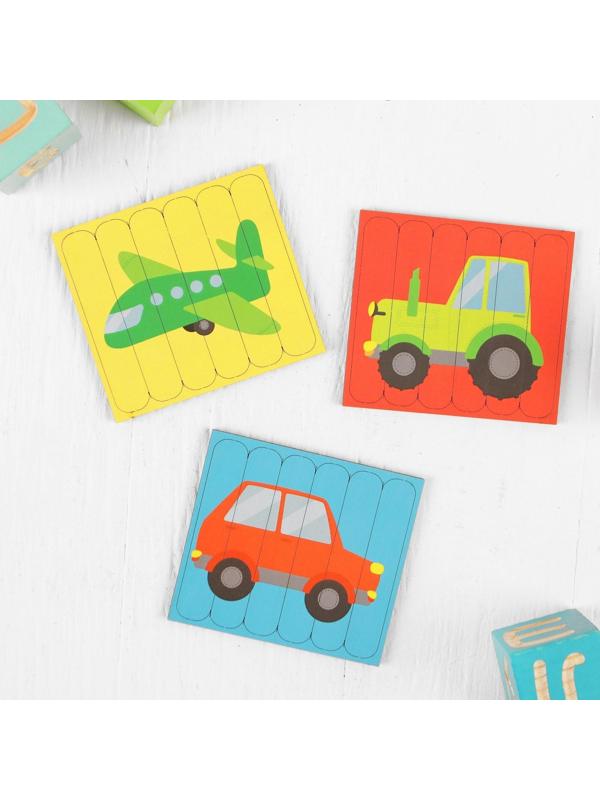 Головоломка. Собери 6 картинок «Транспорт», двусторонние палочки