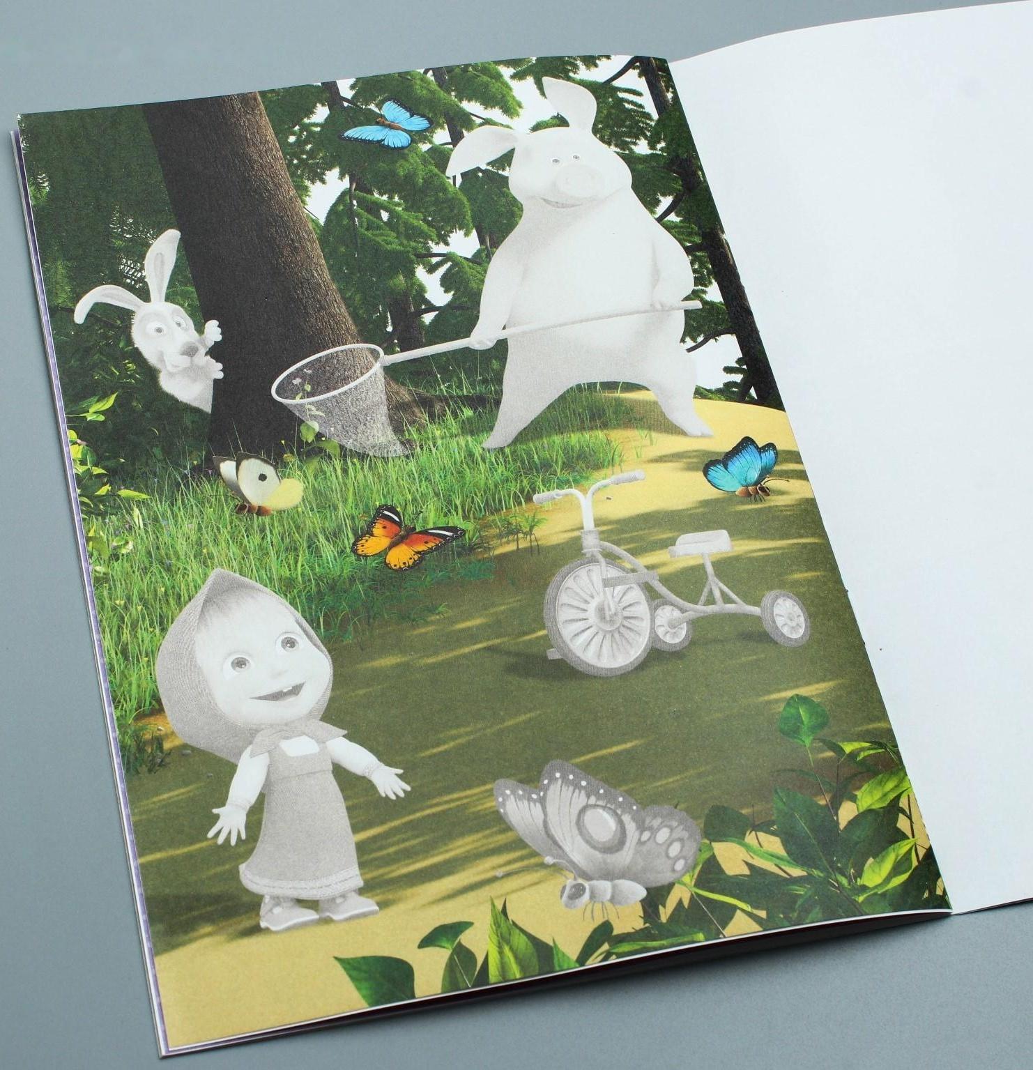 Книга с аппликациями, 20 стр., «Маша и Медведь»