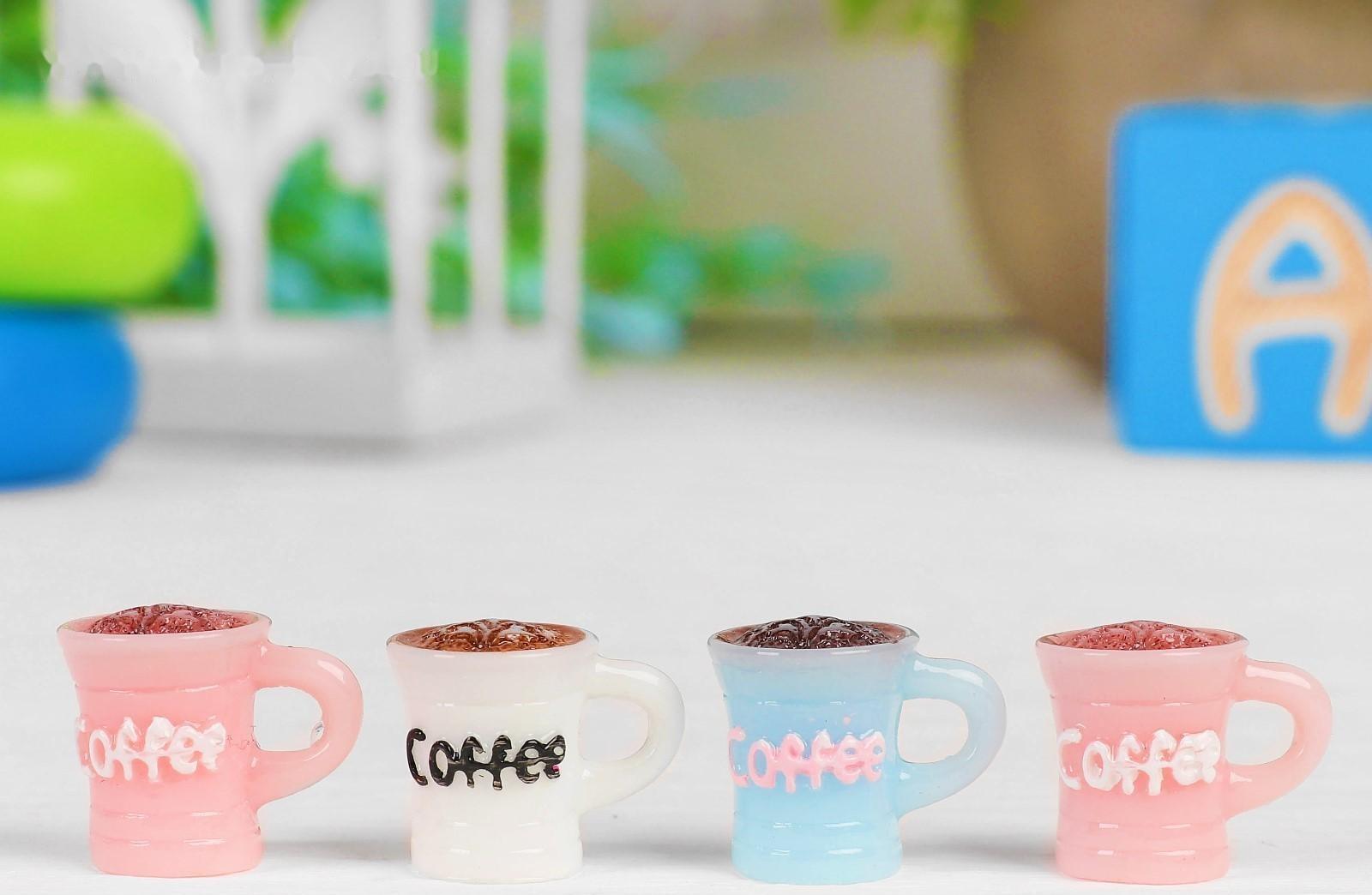Миниатюра кукольная «Кофе», набор 4 шт, размер 1 шт: 1,5×2×1,2 см, цвета МИКС