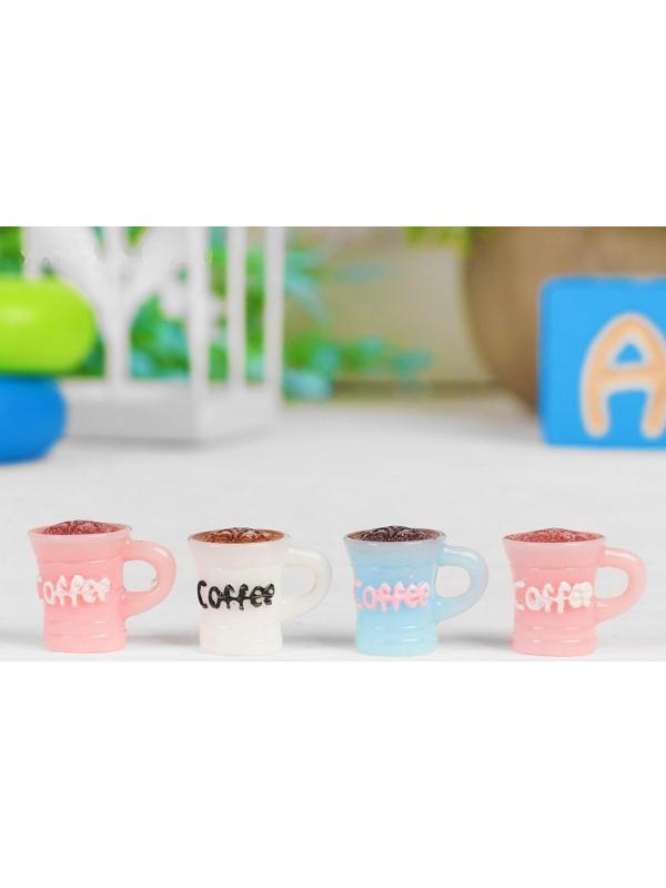 Миниатюра кукольная «Кофе», набор 4 шт, размер 1 шт: 1,5×2×1,2 см, цвета МИКС
