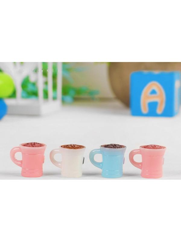 Миниатюра кукольная «Кофе», набор 4 шт, размер 1 шт: 1,5×2×1,2 см, цвета МИКС