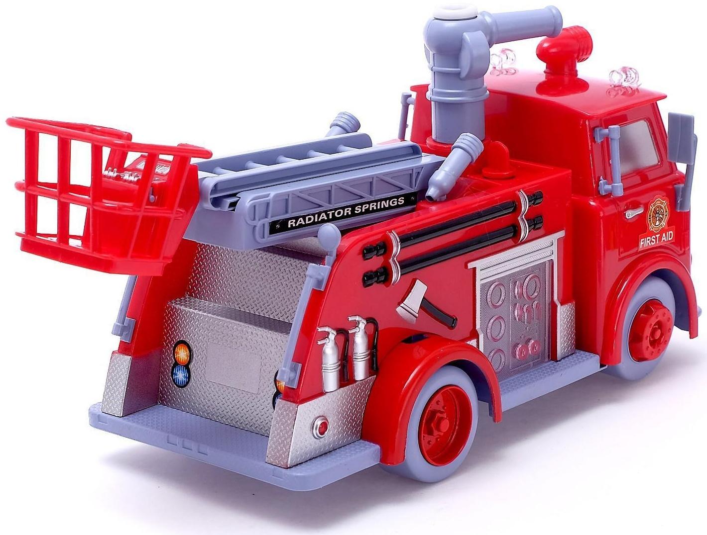 Машина «Пожарная служба» с мыльными пузырями, световые и звуковые эффекты, работает от батареек
