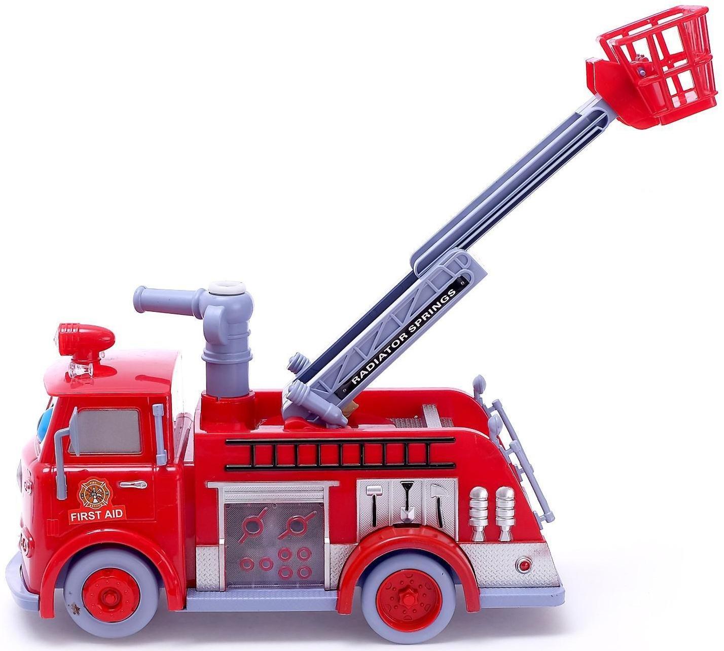 Машина «Пожарная служба» с мыльными пузырями, световые и звуковые эффекты, работает от батареек