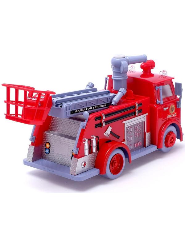 Машина «Пожарная служба» с мыльными пузырями, световые и звуковые эффекты, работает от батареек