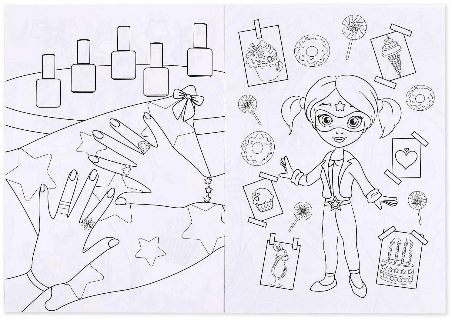 Раскраска для девочек «Стильный образ», 16 стр., формат А4
