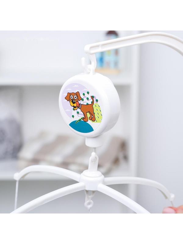 Мобиль музыкальный «Белочки на кольце», заводной, наклейка МИКС