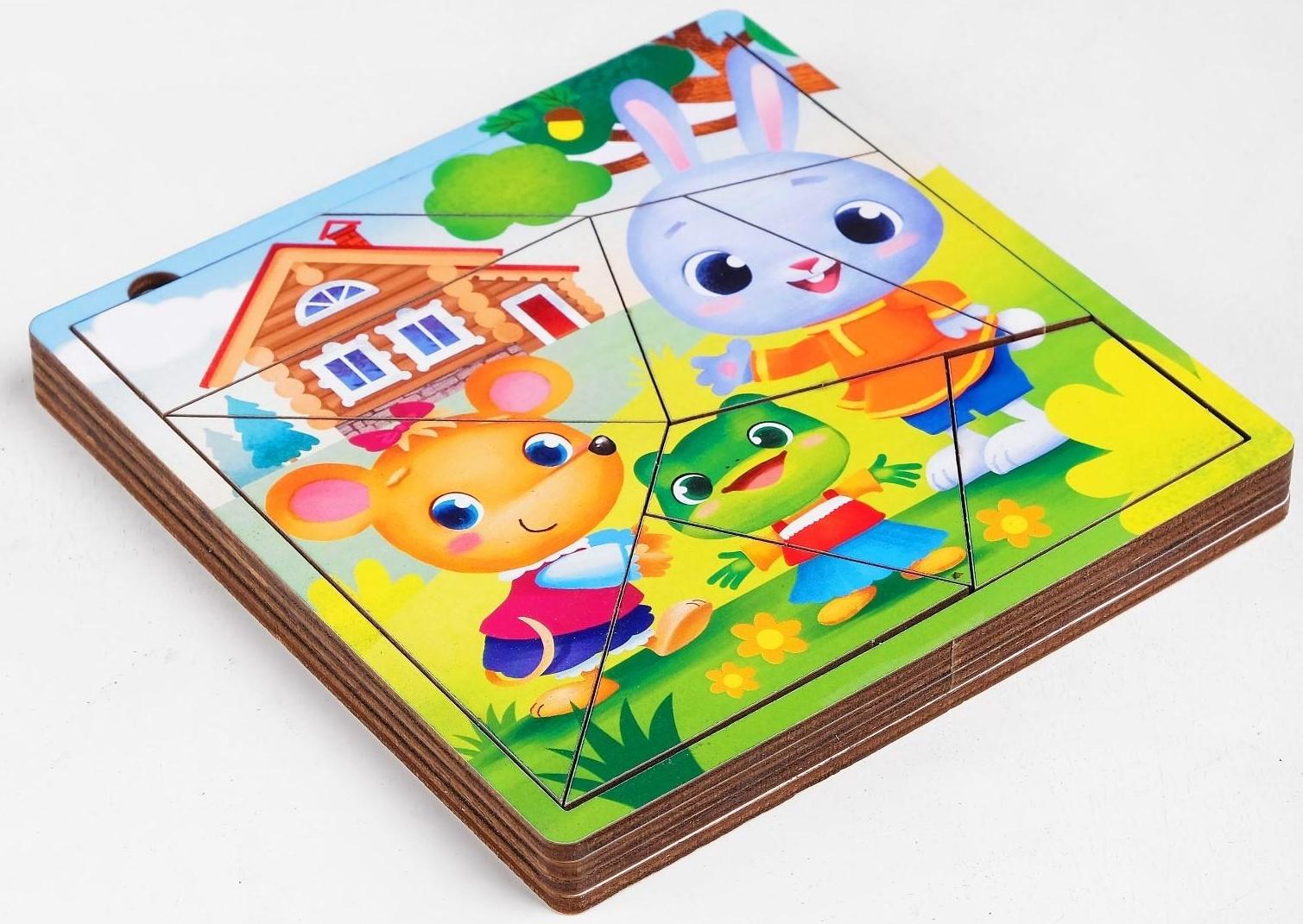 Пазл разрезной «Сказки для малышей», 3 картинки в раме