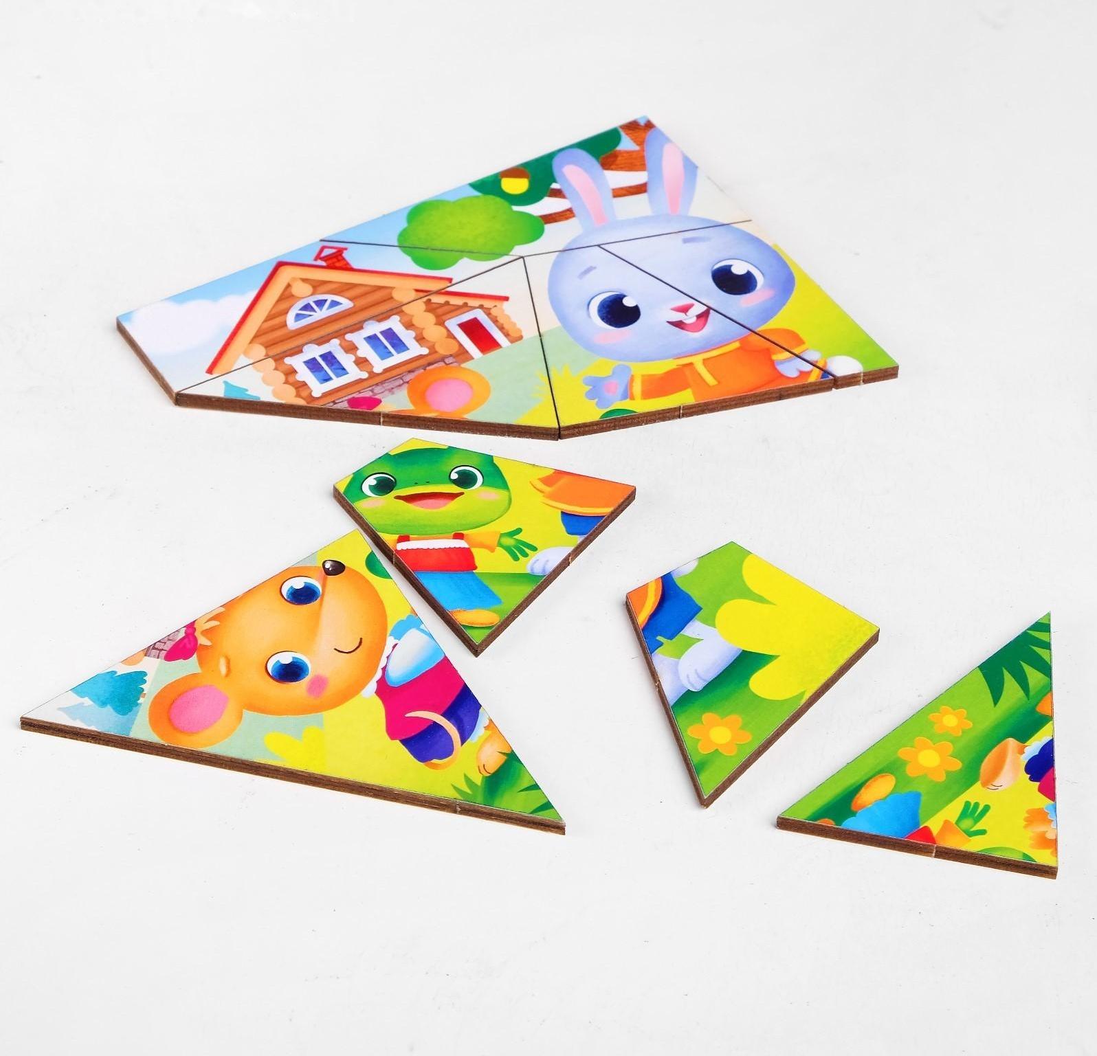 Пазл разрезной «Сказки для малышей», 3 картинки в раме