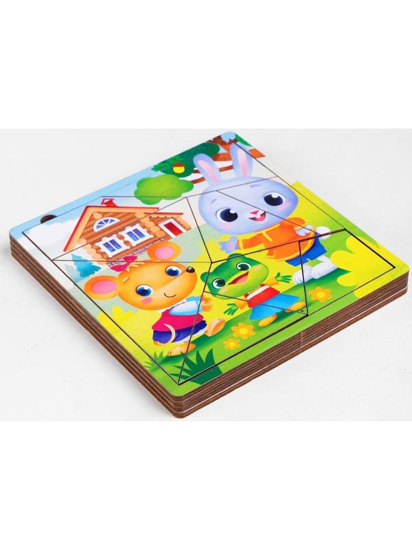 Пазл разрезной «Сказки для малышей», 3 картинки в раме