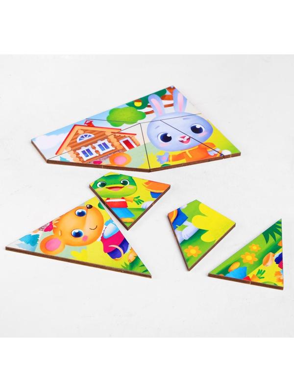 Пазл разрезной «Сказки для малышей», 3 картинки в раме