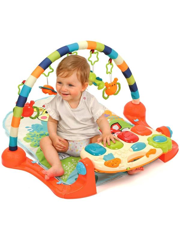 Музыкальный развивающий коврик Жирафики «Жирафик и друзья», с игровой панелью 75х49х0,5 см.