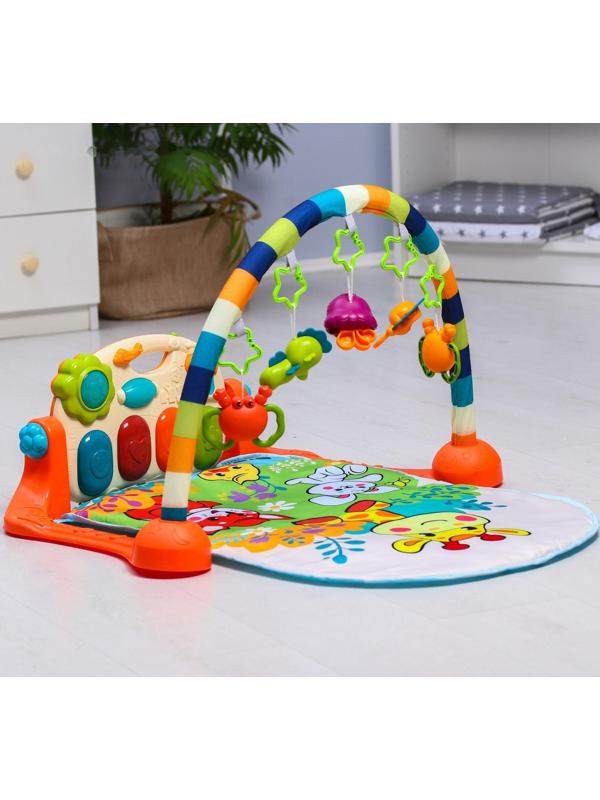 Музыкальный развивающий коврик Жирафики «Жирафик и друзья», с игровой панелью 75х49х0,5 см.