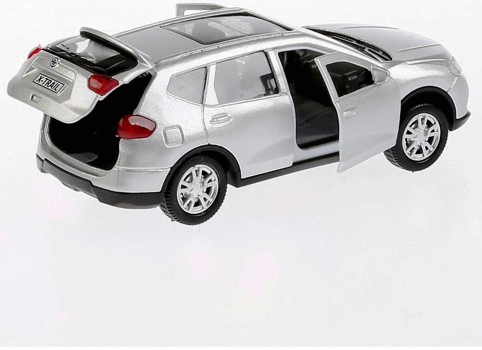Машина металлическая инерционная Nissan X-Trail, цвет серебристый, 12 см, двери открываются