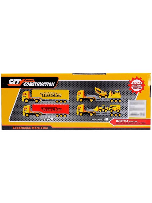 Грузовик инерционный «Трейлер» с спецтехникой, световые эффекты, МИКС