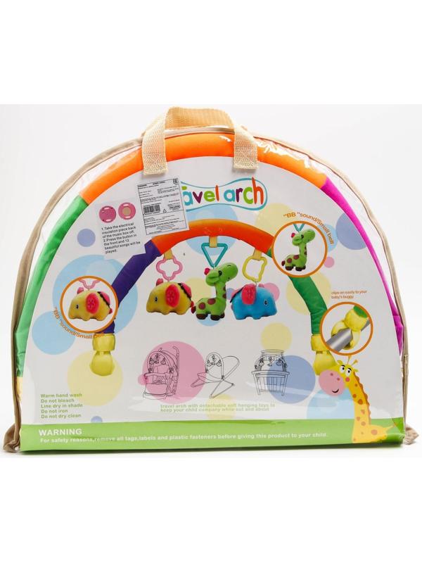 Дуга игровая музыкальная на коляску/кроватку «Гусенички», 3 игрушки, МИКС, р-р 32-52