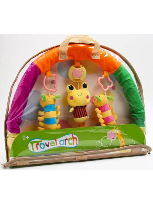 Дуга игровая музыкальная на коляску/кроватку «Гусенички», 3 игрушки, МИКС, р-р 32-52